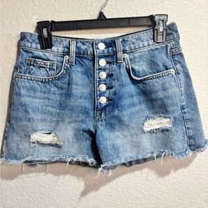 7 For All Mankind Distressed Button Fly Cutoff Shorts Size 28 (Approx M)